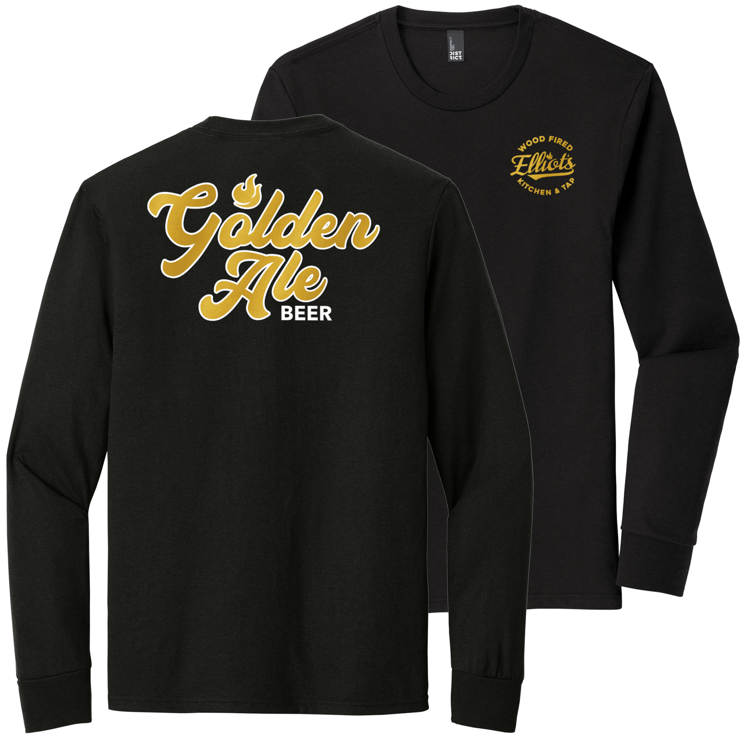 Elliots Wood Fired Kitchen and Tap Golden Ale Long Sleeve Triblend T-Shirt