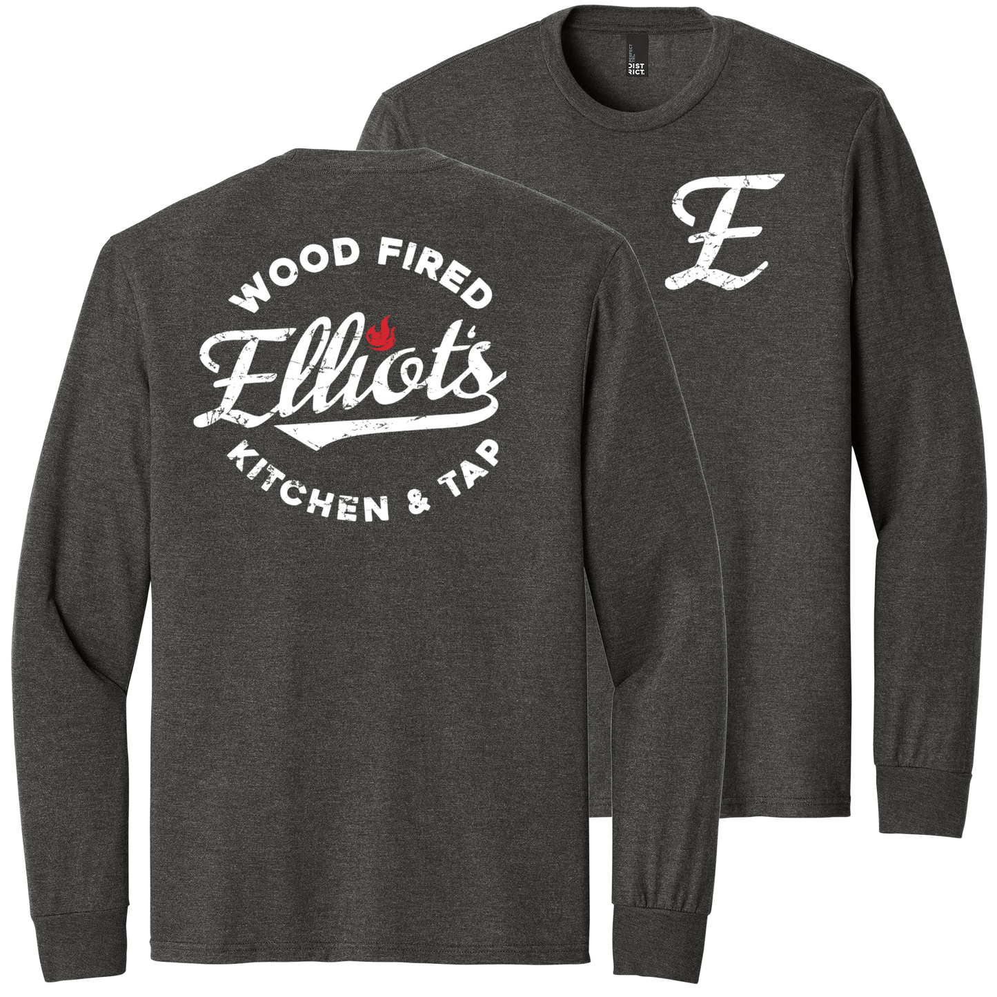 Elliots Wood Fired Kitchen and Tap Logo Long Sleeve Triblend T-Shirt