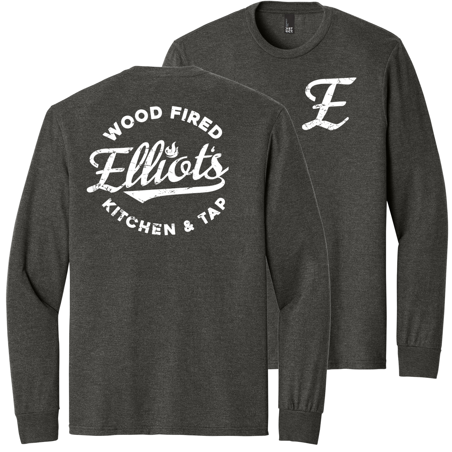 Elliots Wood Fired Kitchen and Tap Logo Long Sleeve Triblend T-Shirt