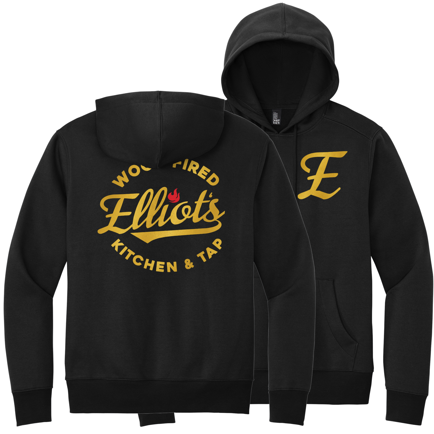 Elliots Wood Fired Kitchen and Tap Logo Perfect Weight Fleece Pullover Hoodie