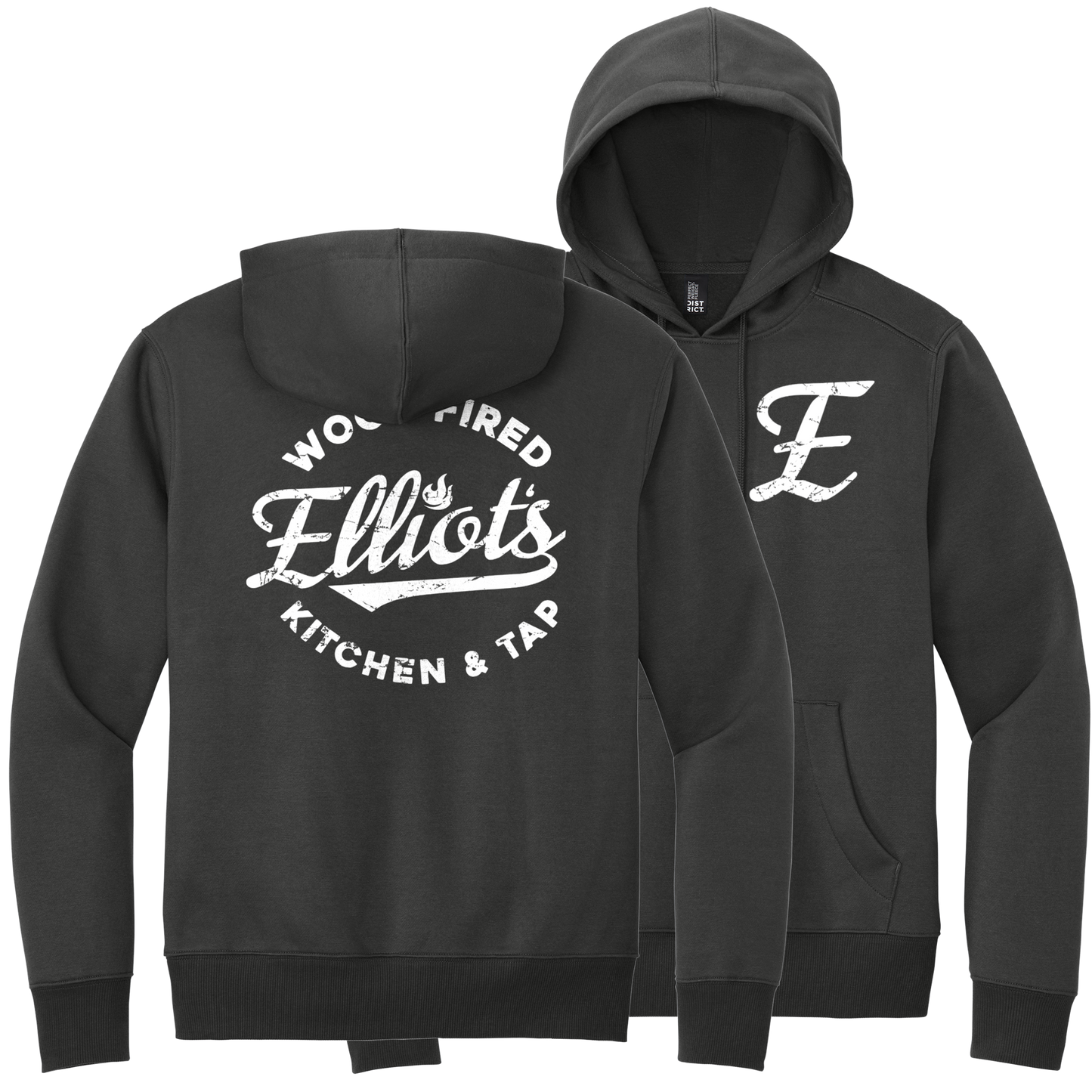 Elliots Wood Fired Kitchen and Tap Logo Perfect Weight Fleece Pullover Hoodie