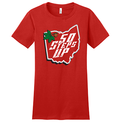 50 Steps Up OHIO Women's Fitted District Concert T-Shirt