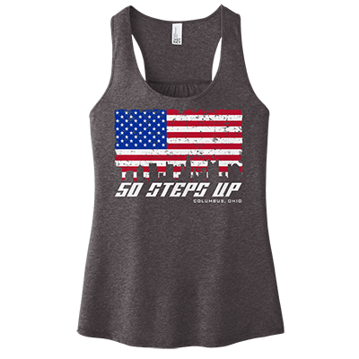 50 Steps Up Flag Women's Racerback Tank