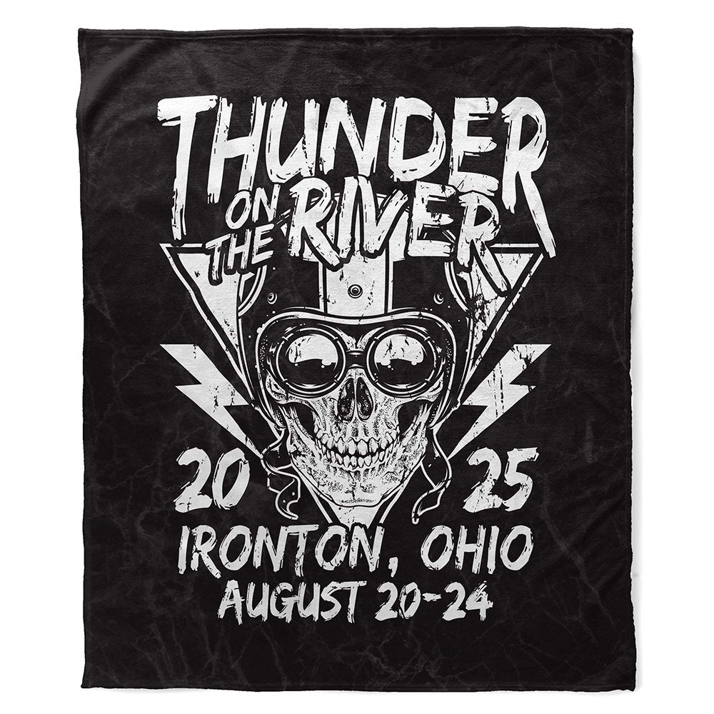 Thunder on the River Skull Racer Blanket