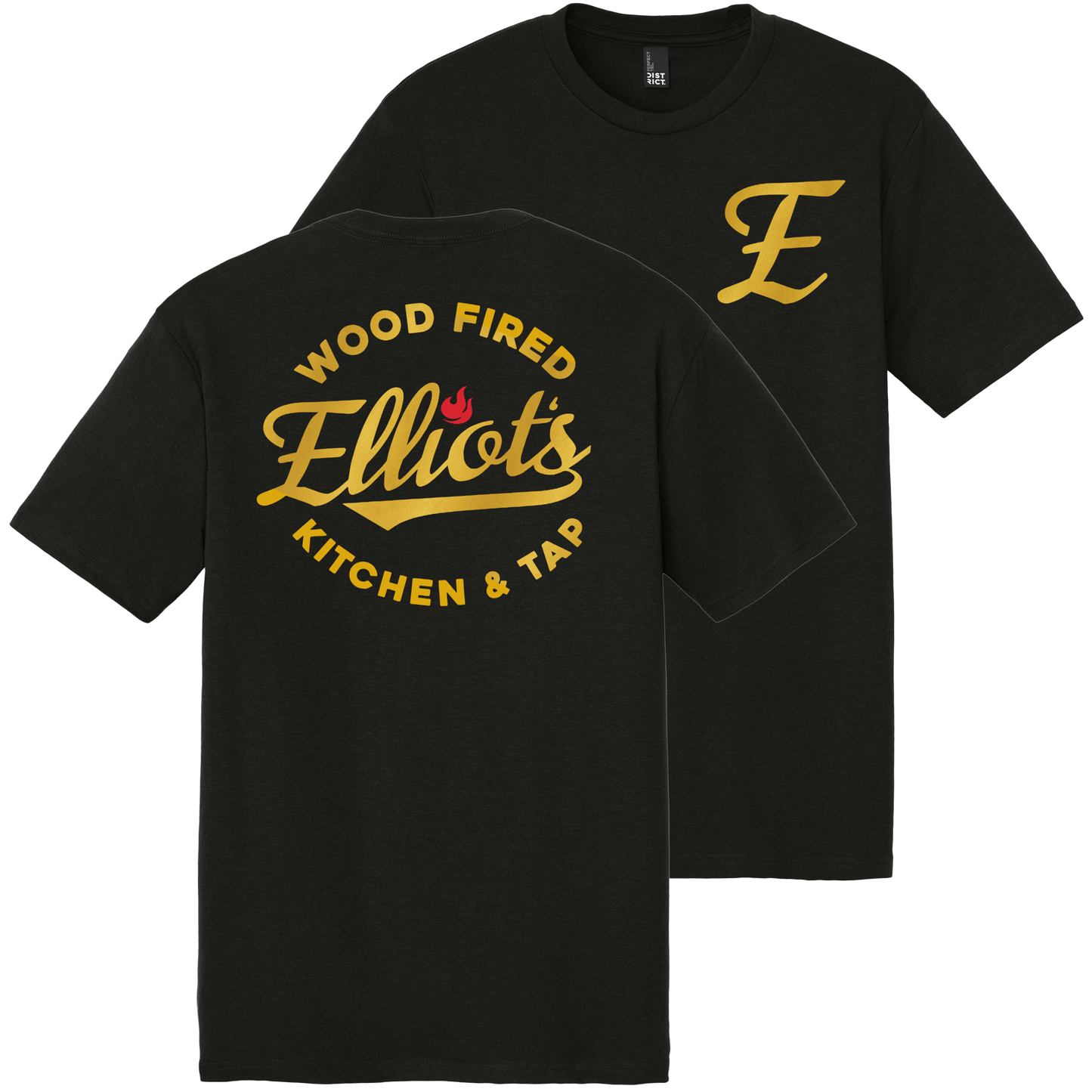 Elliots Wood Fired Kitchen and Tap Logo Perfect Tri Tee