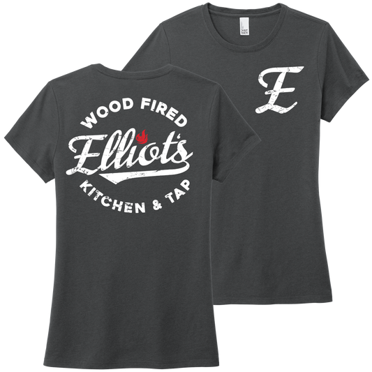 Elliots Wood Fired Kitchen and Tap Logo Womens Perfect Tri Tee