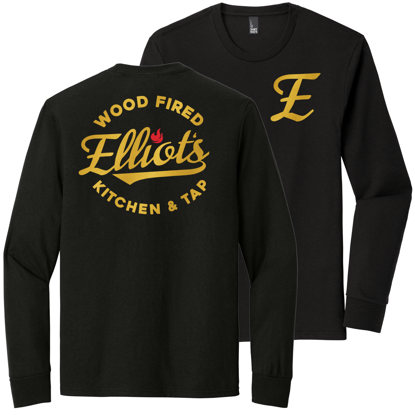 Elliots Wood Fired Kitchen and Tap Logo Long Sleeve Triblend T-Shirt