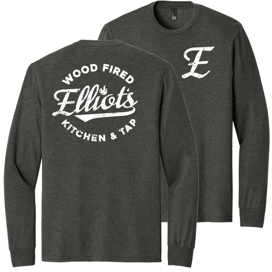Elliots Wood Fired Kitchen and Tap Logo Long Sleeve Triblend T-Shirt