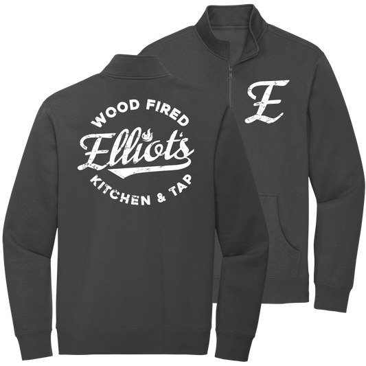 Elliots Wood Fired Kitchen and Tap Logo Quarter Zip Pullover Sweatshirt