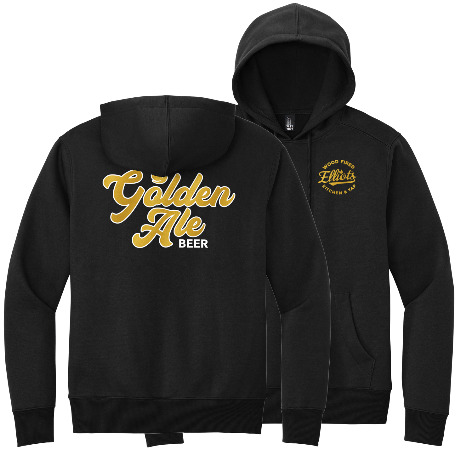 Elliots Wood Fired Kitchen and Tap Golden Ale Perfect Weight Fleece Pullover Hoodie