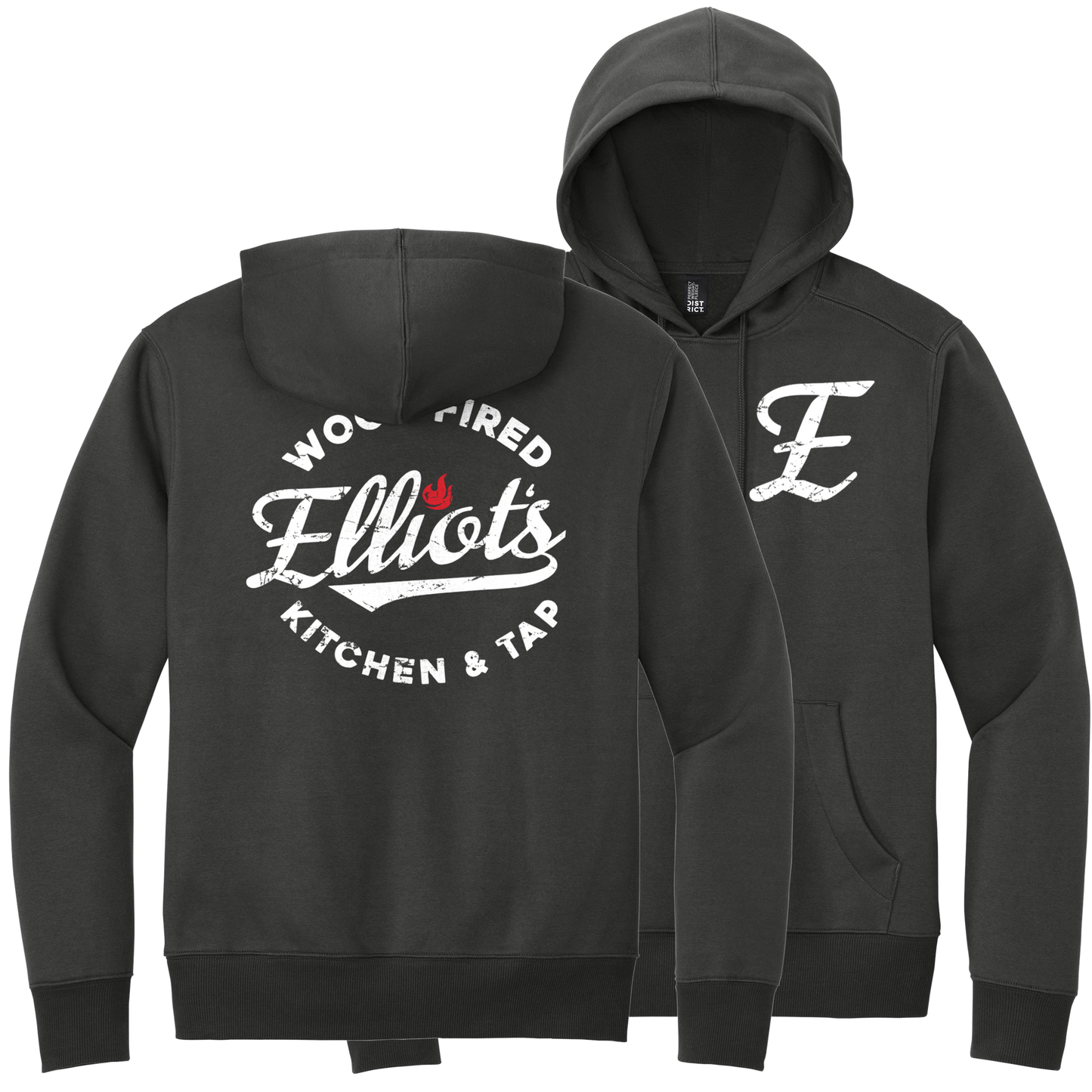 Elliots Wood Fired Kitchen and Tap Logo Perfect Weight Fleece Pullover Hoodie