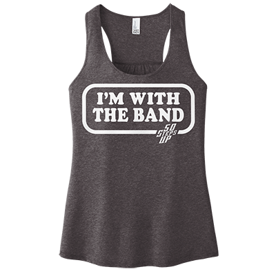 50 Steps Up - I'm With The Band Women's Racerback Tank