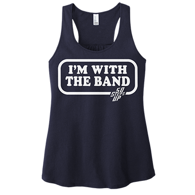 50 Steps Up - I'm With The Band Women's Racerback Tank