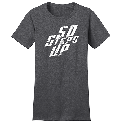 50 Steps Up Logo Women's Fitted District Concert T-Shirt