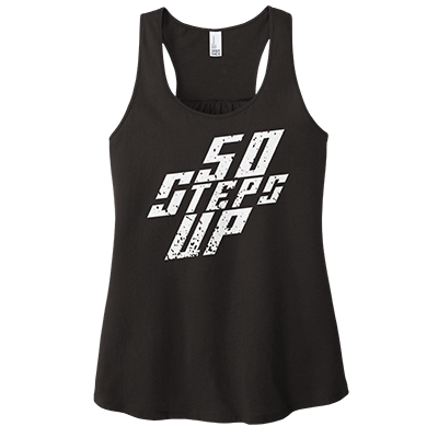 50 Steps Up Logo Women's Racerback Tank