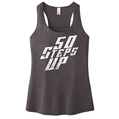 50 Steps Up Logo Women's Racerback Tank