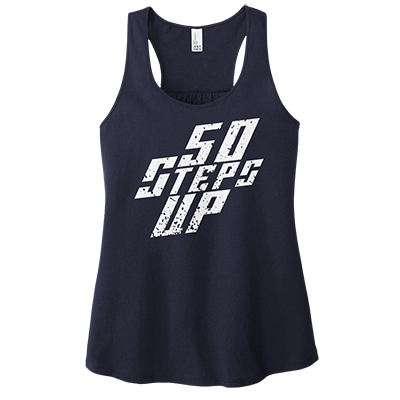 50 Steps Up Logo Women's Racerback Tank