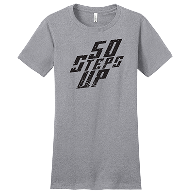 50 Steps Up Logo Women's Fitted District Concert T-Shirt