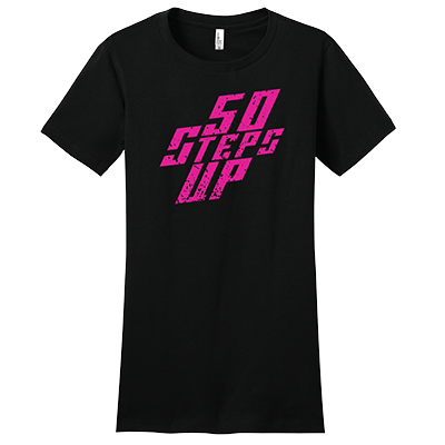 50 Steps Up Logo Women's Fitted District Concert T-Shirt