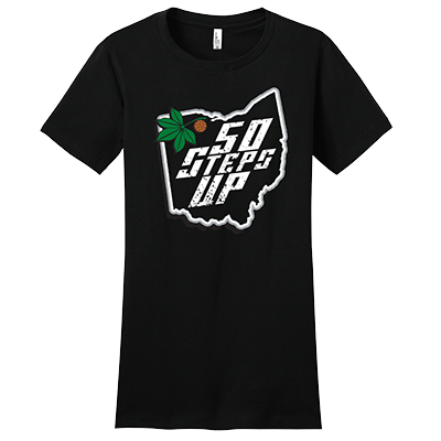 50 Steps Up OHIO Women's Fitted District Concert T-Shirt