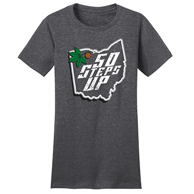 50 Steps Up OHIO Women's Fitted District Concert T-Shirt
