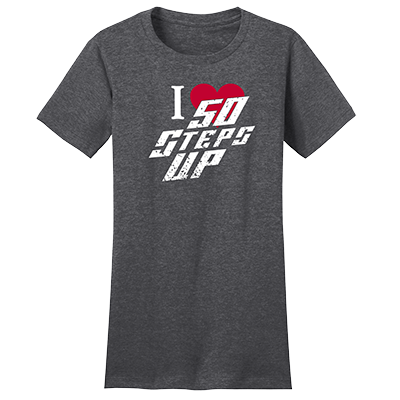 I Heart 50 Steps Up Women's Fitted District Concert T-Shirt
