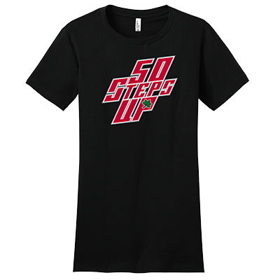 50 Steps Up w/ Buckeye Leaf Women's Fitted District Concert T-Shirt