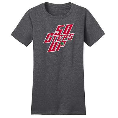 50 Steps Up w/ Buckeye Leaf Women's Fitted District Concert T-Shirt
