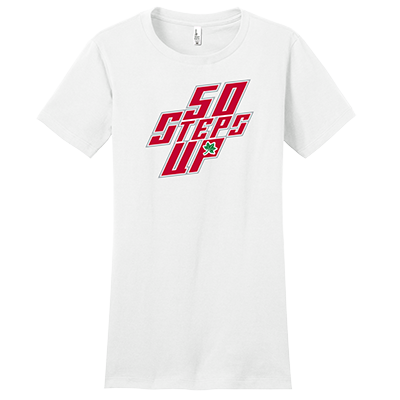 50 Steps Up w/ Buckeye Leaf Women's Fitted District Concert T-Shirt