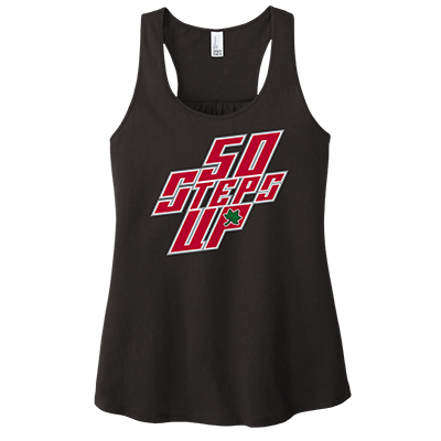 50 Steps Up w/ Buckeye Leaf Women's Racerback Tank