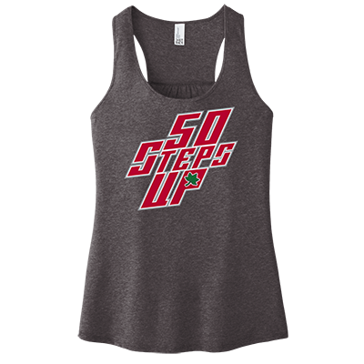 50 Steps Up w/ Buckeye Leaf Women's Racerback Tank
