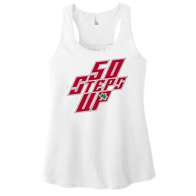 50 Steps Up w/ Buckeye Leaf Women's Racerback Tank