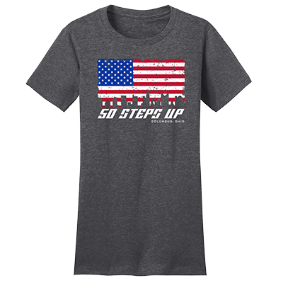 50 Steps Up Flag Women's Fitted District Concert T-Shirt