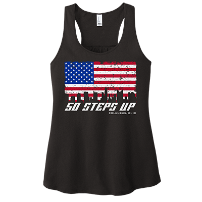 50 Steps Up Flag Women's Racerback Tank