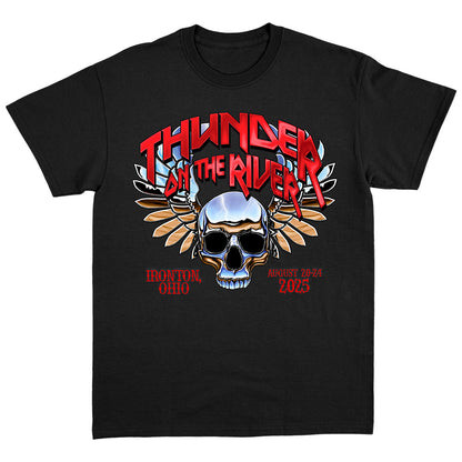 Thunder On The River Chrome Skull T-Shirt