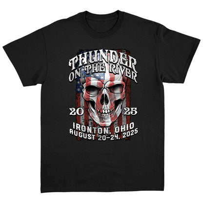 Thunder On The River Flag Skull T-Shirt