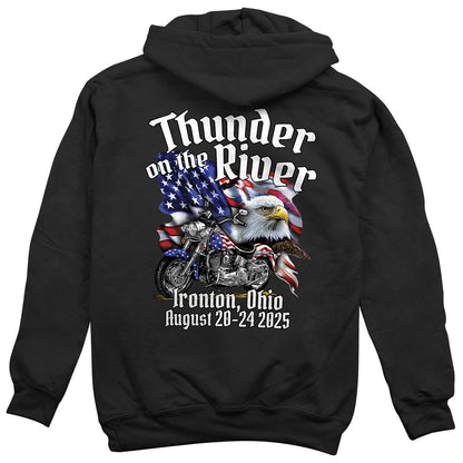 Thunder On The River Eagle Bike Hoodie