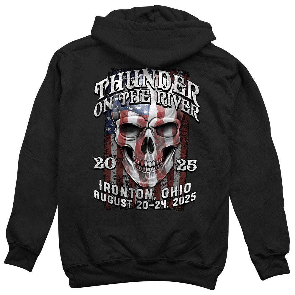 Thunder On The River Flag Skull Hoodie