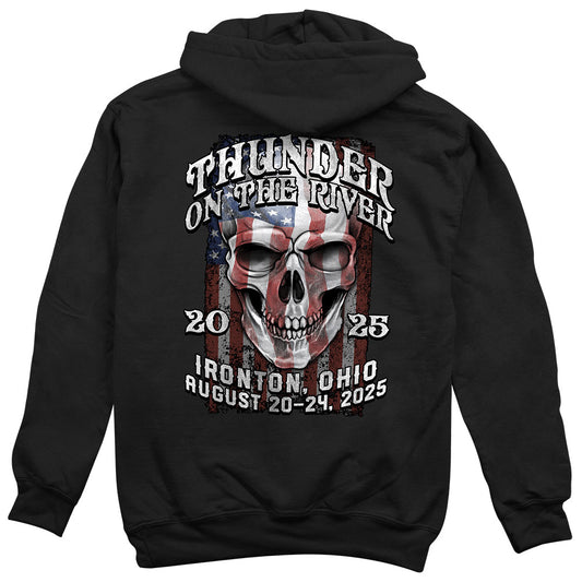 Thunder On The River Flag Skull Hoodie