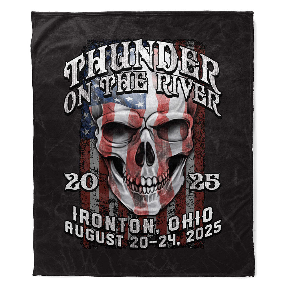 Thunder on the River Flag Skull Blanket