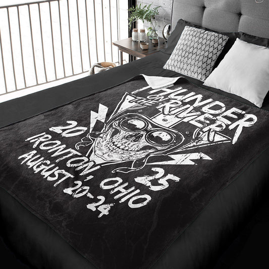 Thunder on the River Skull Racer Blanket