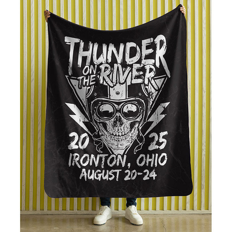 Thunder on the River Skull Racer Blanket