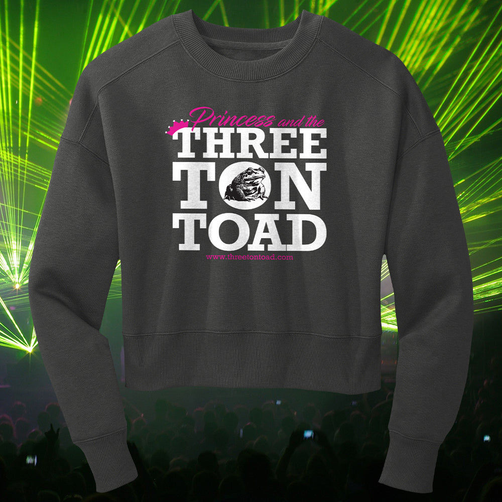 Three Ton Toad Princess Logo Women's Fleece Cropped Crewneck Sweatshirt