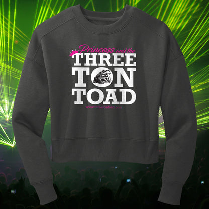 Three Ton Toad Princess Logo Women's Fleece Cropped Crewneck Sweatshirt