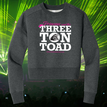 Three Ton Toad Princess Logo Women's Fleece Cropped Crewneck Sweatshirt