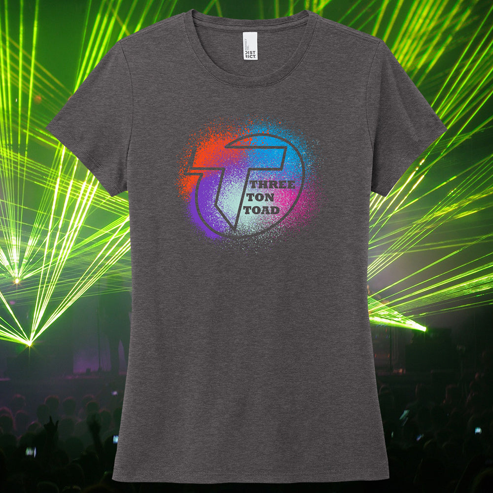 Three Ton Toad Splatter Logo Women's Tri-Blend T-Shirt