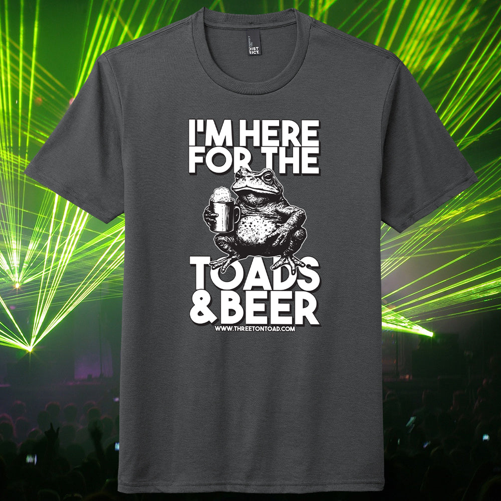 Three Ton Toad Here For The Beer Tri-Blend T-Shirt