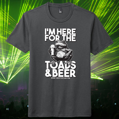Three Ton Toad Here For The Beer Tri-Blend T-Shirt
