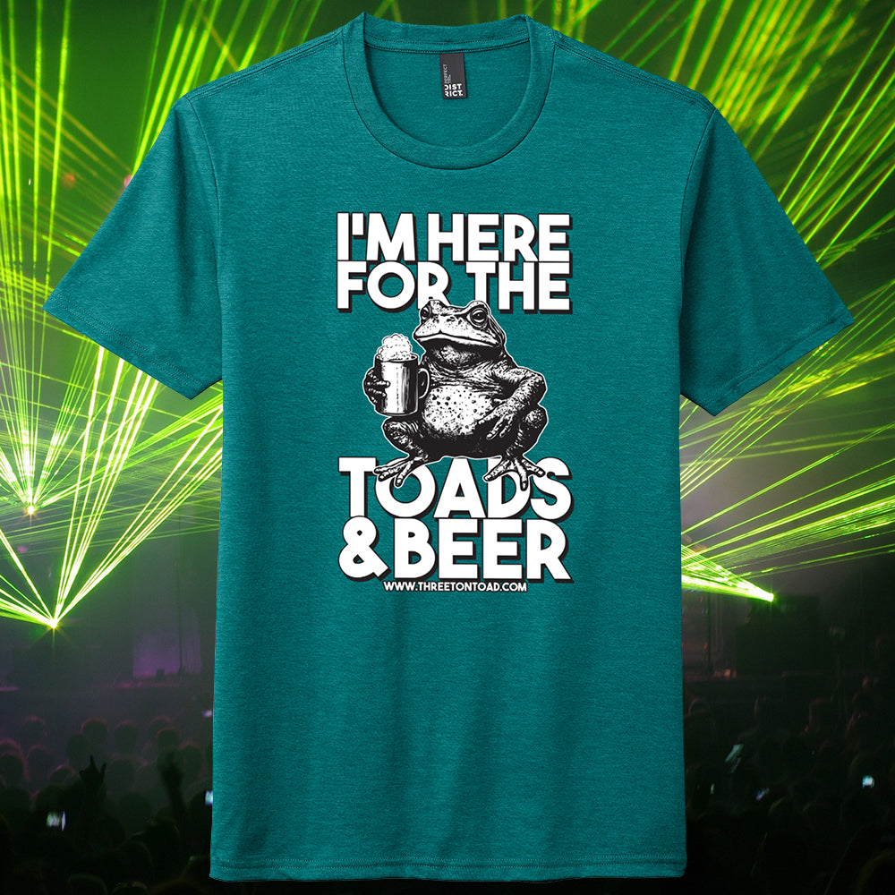 Three Ton Toad Here For The Beer Tri-Blend T-Shirt