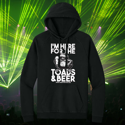Three Ton Toad Here For The Beer Fleece Hoodie